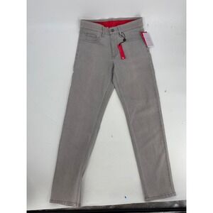 Redvanly Mens Athletic Luxury Pull-On Jeans Gray Slim Fit Stretch Pants Size M